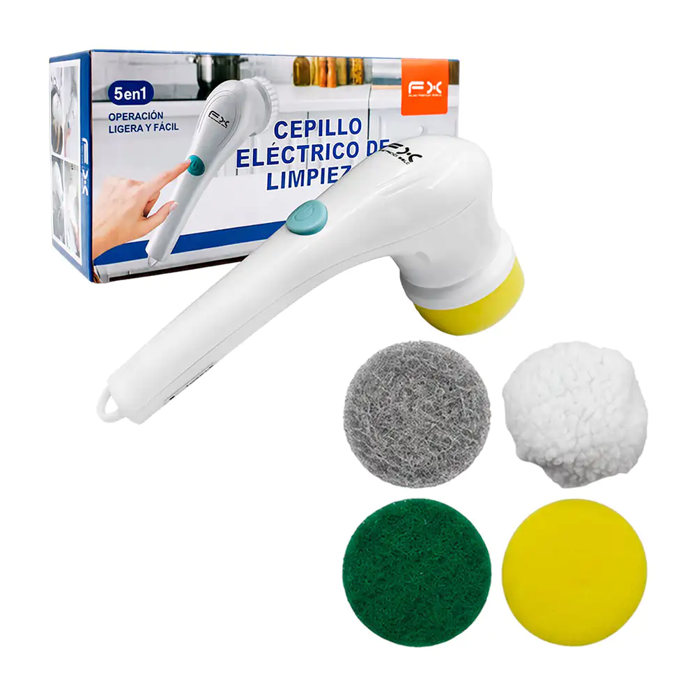 Cepillo eléctrico recargable fx para limpieza con 5 cabezales intercambiables