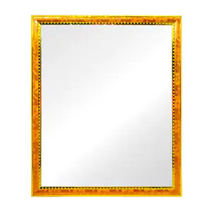 Espejo rectangular, marco con efecto tornasol y bordes en dorado, 24.…