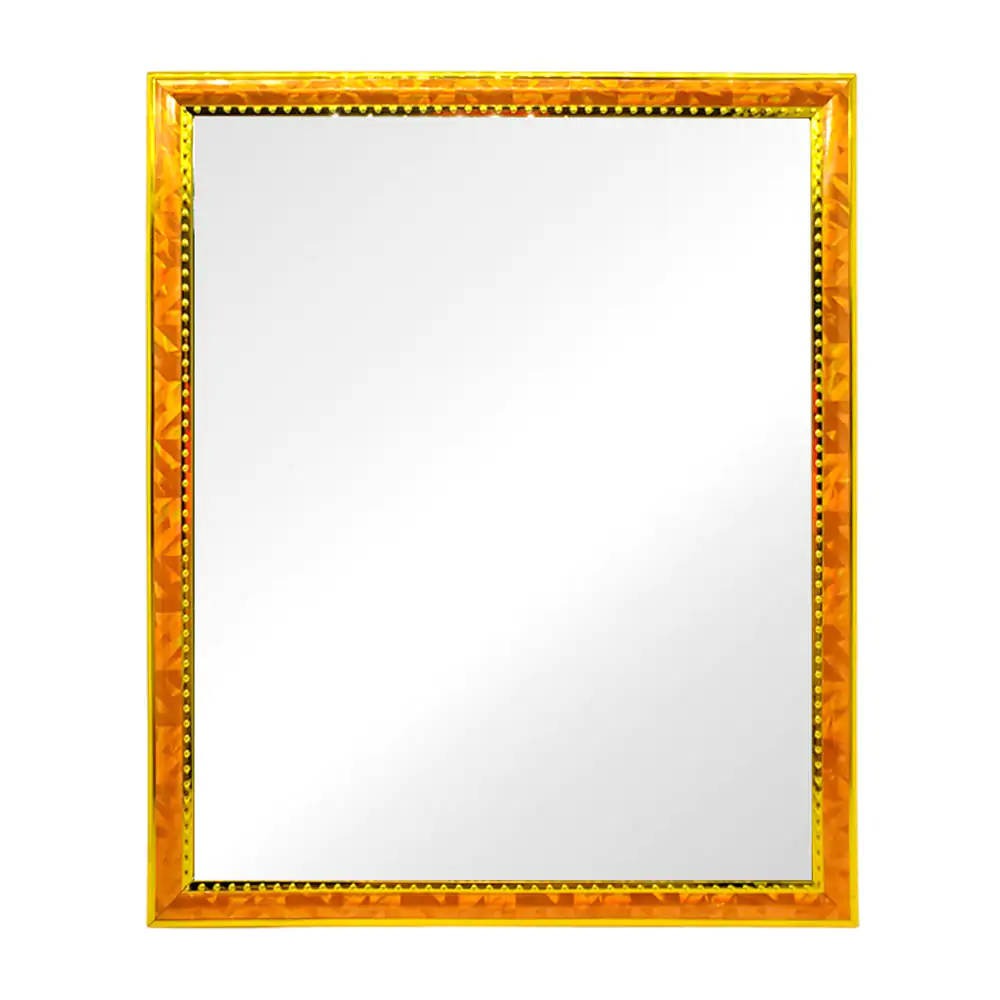 Espejo rectangular, marco con efecto tornasol y bordes en dorado, 24.5x30cm, variedad