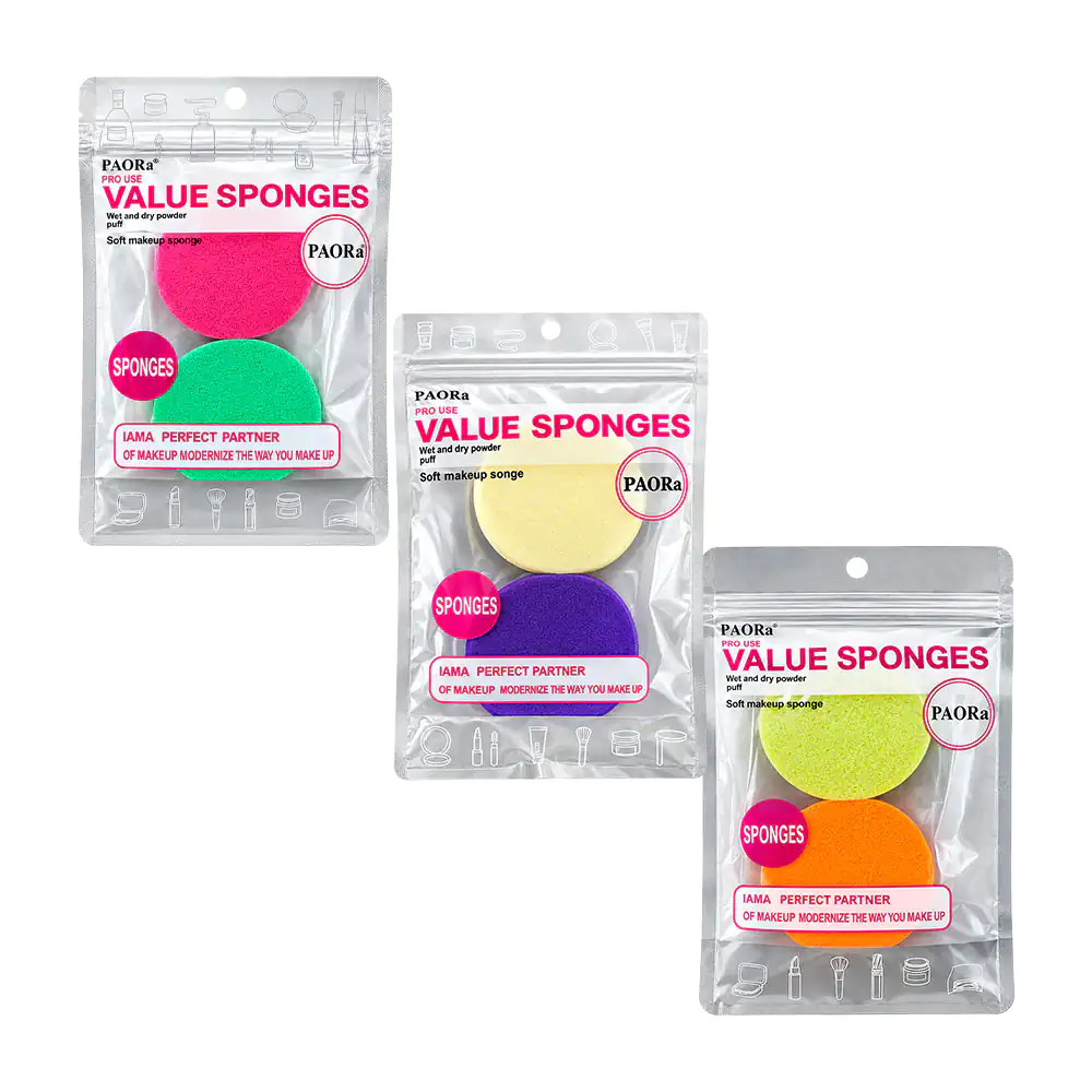 Juego de 2 esponjas circulares para maquillaje variedad de colores, poura 