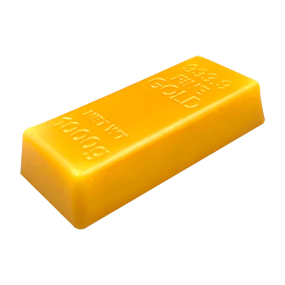 1pza Squeeze antiestrés con forma de barra de oro, 12x3cm, / goldsquischy