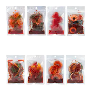 1pza bolsa con gomitas enchiladas y bañadas en chamoy, variedad de pr…