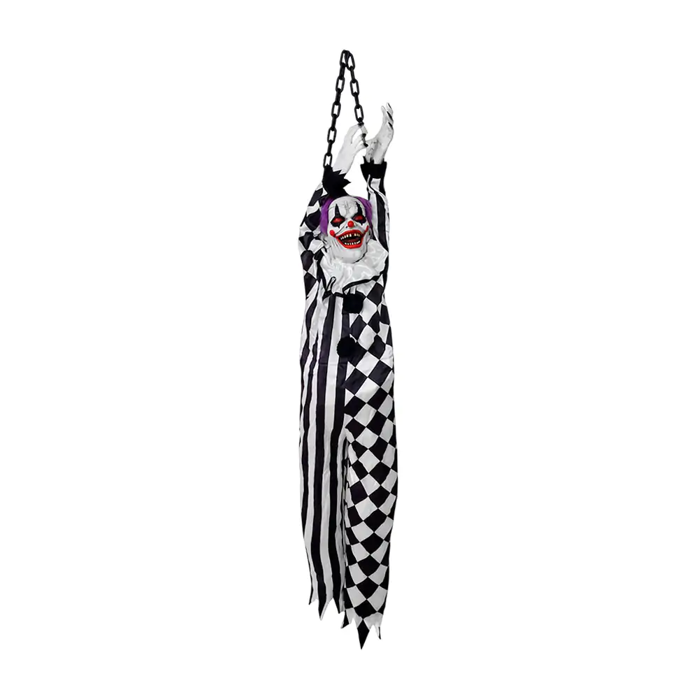 Figura - adorno colgante, decorativo con diseño de payaso para halloween con sonido 