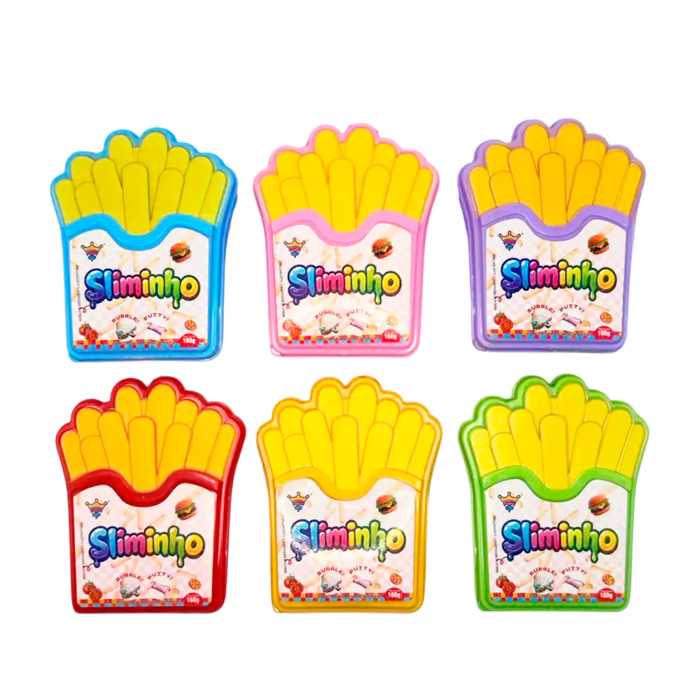 Bote de slime bicolor con forma de papas a la francesa,variedad de co…