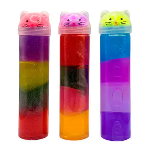 Bote de slime cuatricolor brilloso tapa con tipo spaghetti y diseño d…