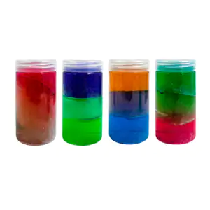 Bote cilíndrico de slime brilloso tricolor, variedad de colores, 10.5…