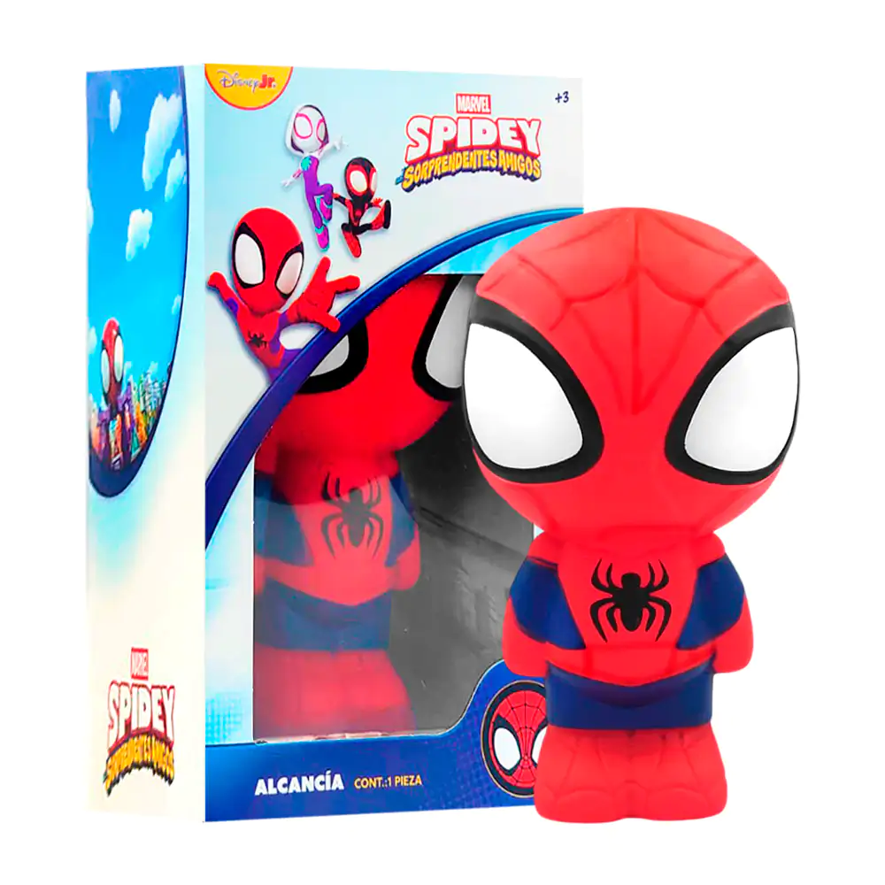 Alcancía de plástico 3d 20cm, ranura de 3x0.3cm con temática spiderman / h5-alh46