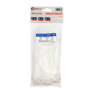 Paquete con 100 cinchos chictodo de plastico, 3.6x150mm