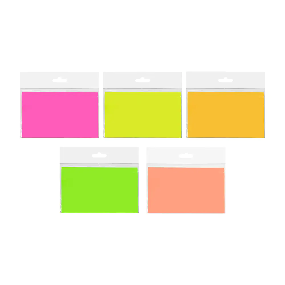 Paquete con aprox 40 post it notas adhesiva rectangulares, 12.7 x 7.7cm, variedad de colores