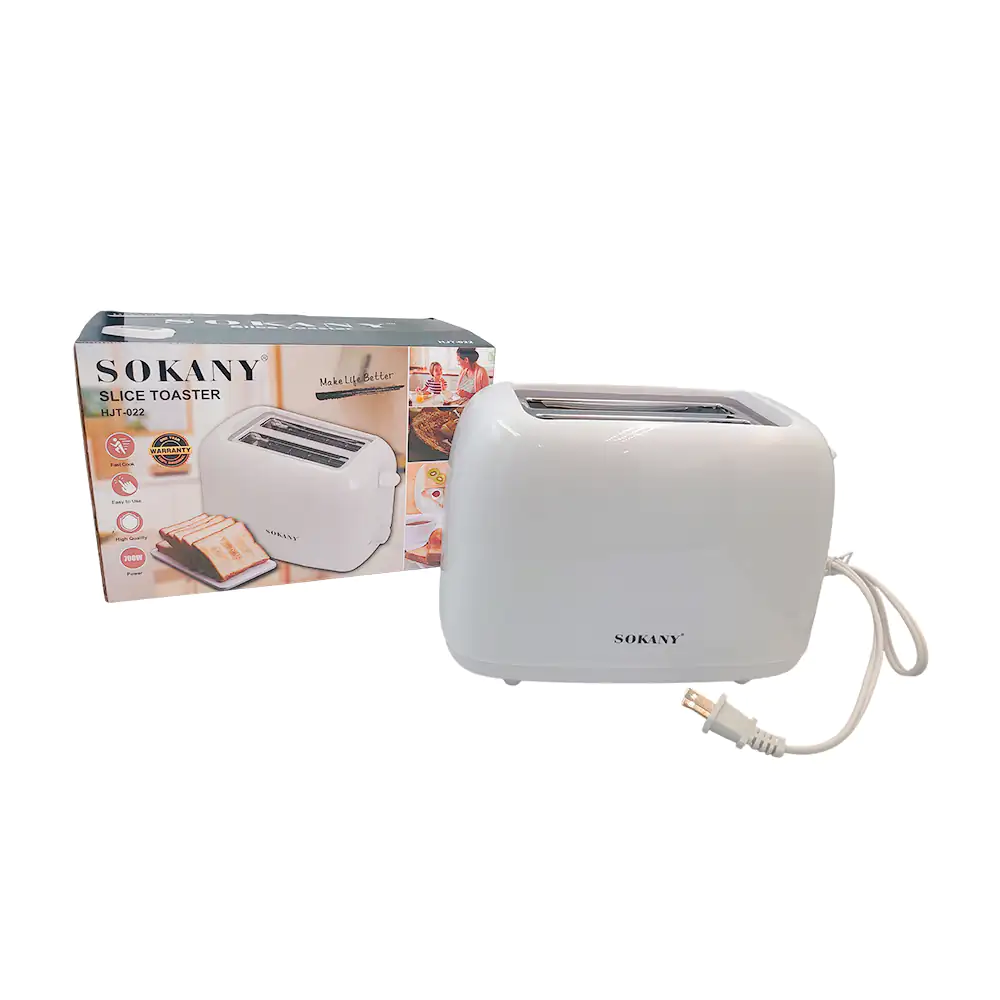 Tostadora con 2 piezas de pan, en color blanco, 700 watts, con temporizador / hjt-022