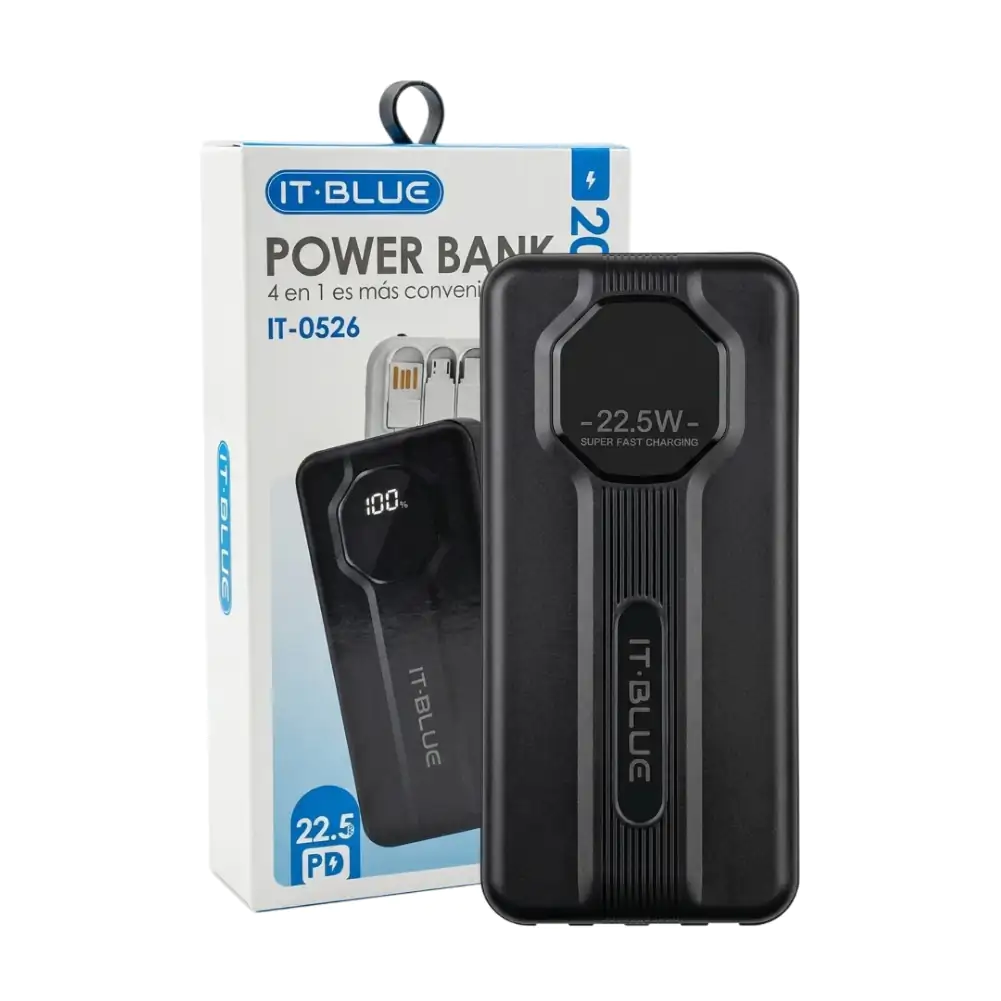 Power bank de 20,000mah 4en1 it-blue, carga rápida de 74w, múltiples …
