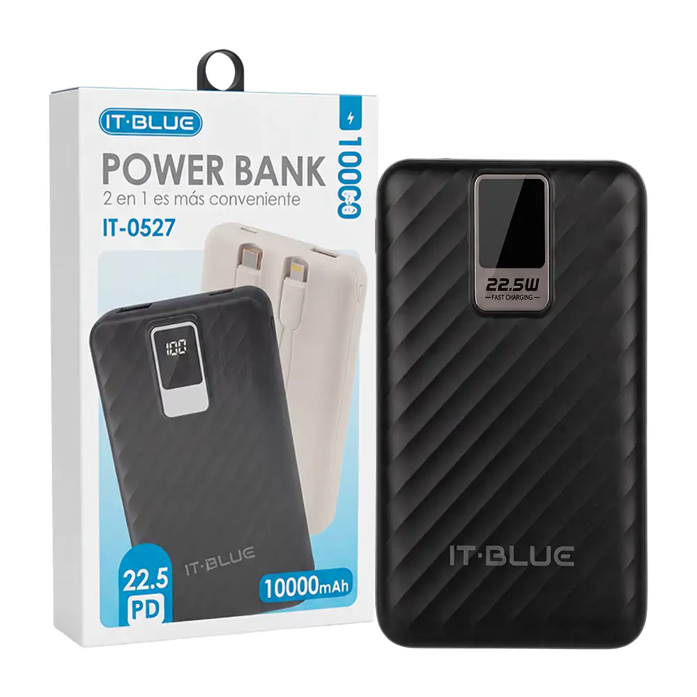 Power bank de 10,000mah 2en1 it-blue, carga rápida de 37w, múltiples …
