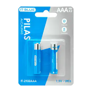 Blíster con 2 pilas - baterías alcalinas it blue triple aaa