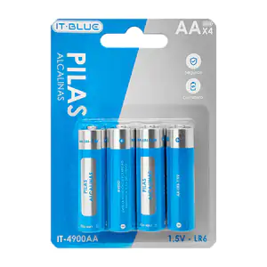 Blíster con 4 pilas - baterías alcalinas it blue doble aa