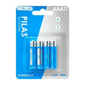Blíster con 4 pilas - baterías alcalinas it blue triple aaa