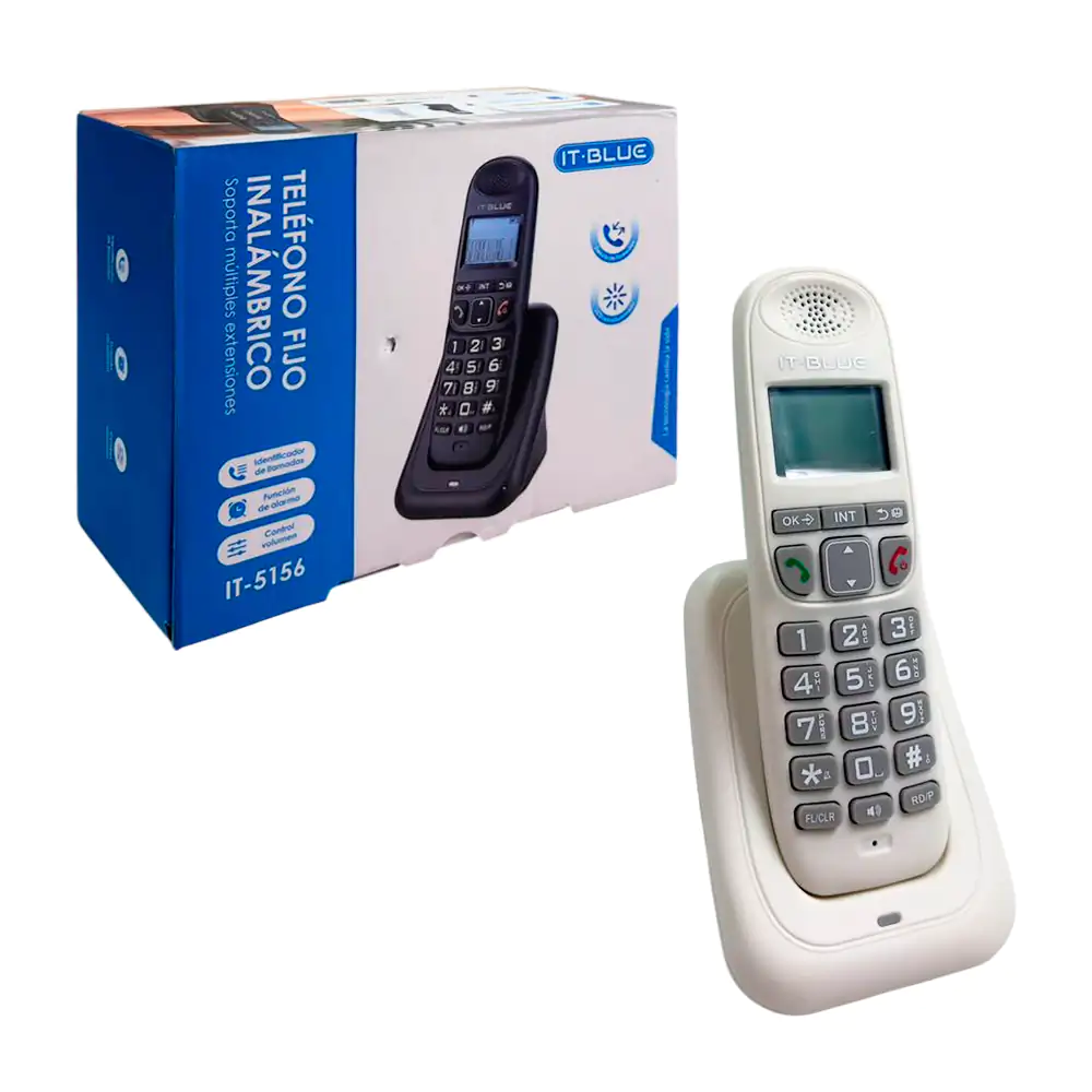 Teléfono fijo inalámbrico para casa digital it blue con control de vo…