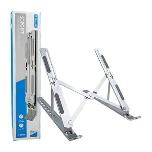 Soporte metálico plegable it blue para laptop y tablet + ángulos ajus…