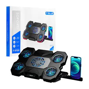Base enfriadora para laptop con soporte para teléfono y luces rgb / i…