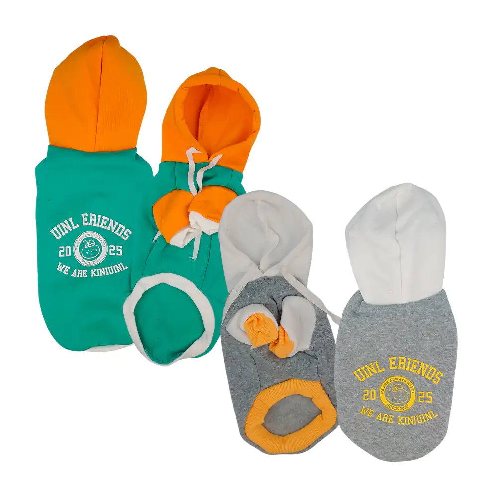 Ropa para mascota con capucha estampada v variedad de tallas y colores / jr2945