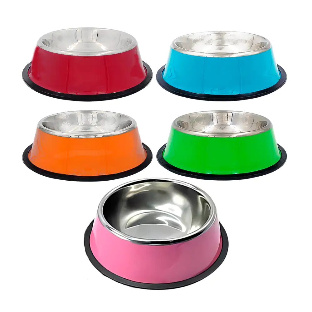 Tazón metálico para mascotas pequeñas, variedad de colores / jr1035