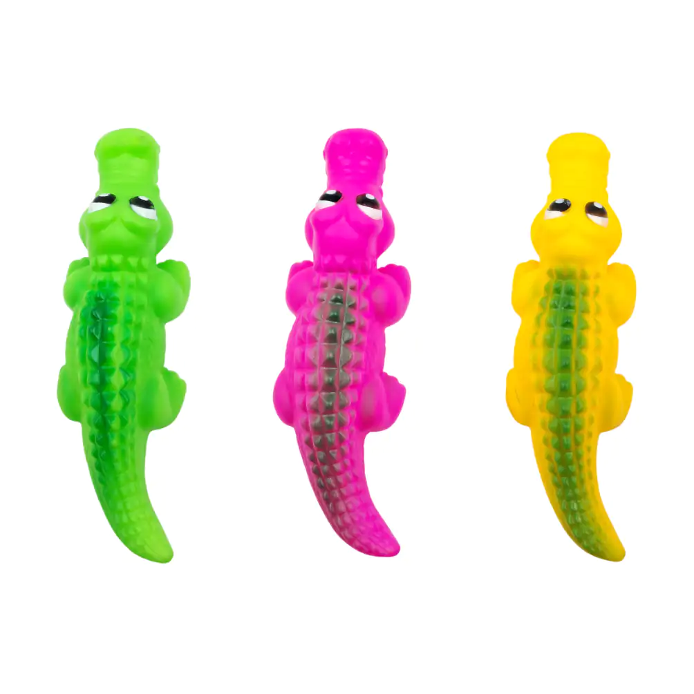 Juguete chillón para mascotas en forma de cocodrilo 20cm, variedad de colores