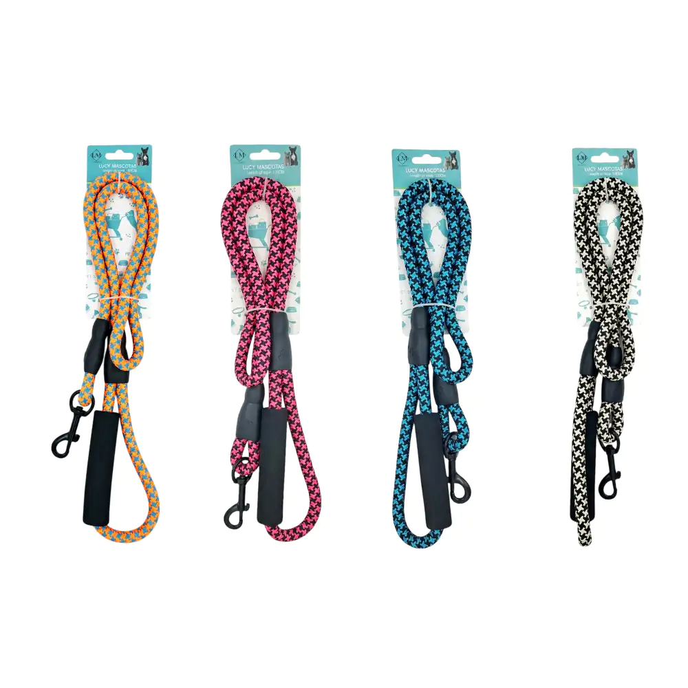 Correa para mascota 120cm con diseño de trenzado, 1cm de grosor, variedad de colores / jr2835