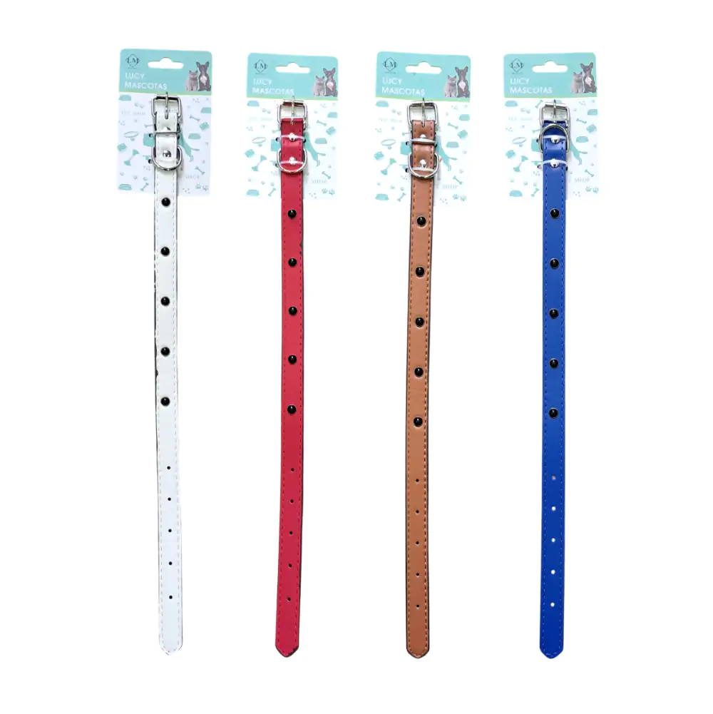 Collar para mascotas tipo piel con diseño de mini esferas 46cm, variedad de colores