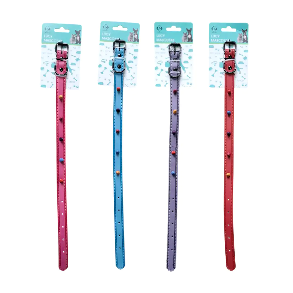Collar para mascotas tipo piel con diseño de picos, 46cm, variedad de colores