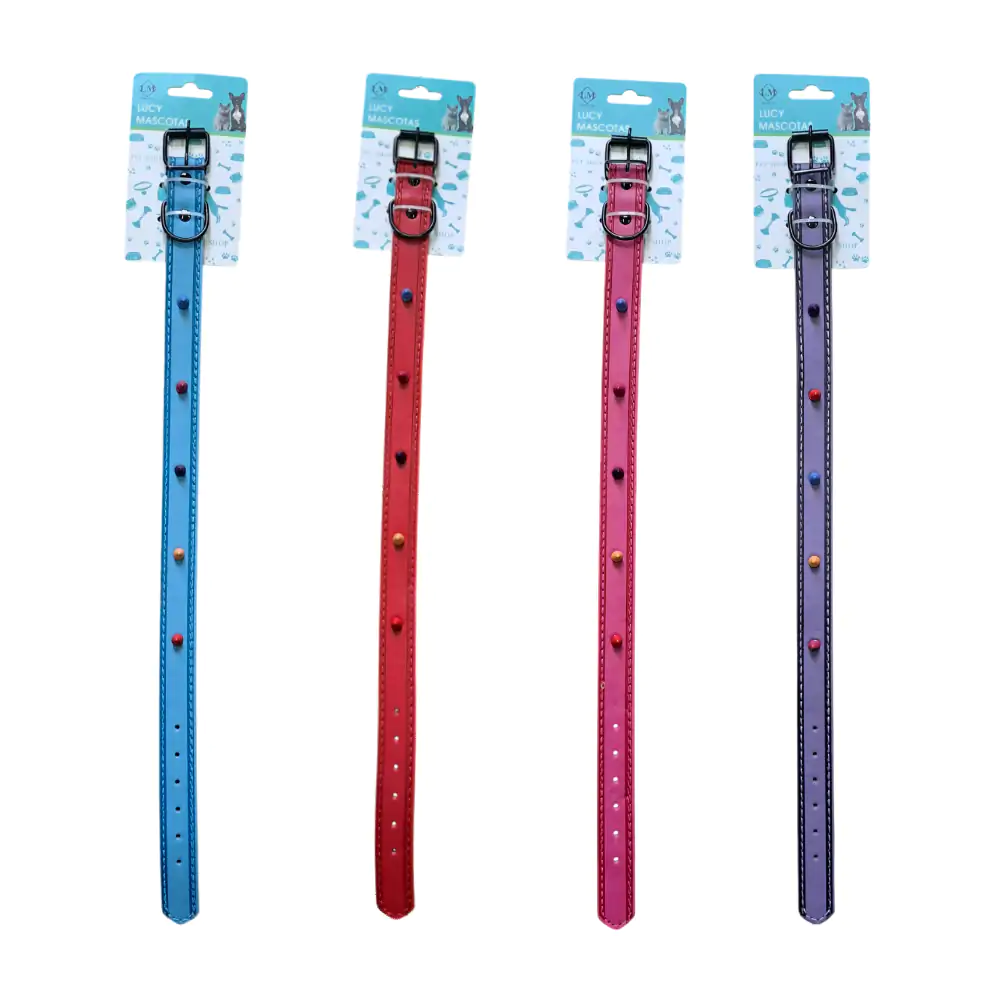 Collar para mascotas tipo piel con diseño de picos, 53cm, variedad de colores