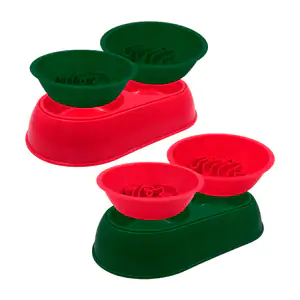 Plato tazon doble para mascotas multiusos, variedad de colores / jr29…