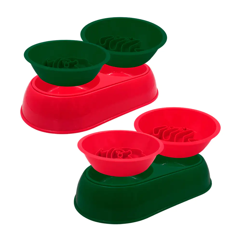 Plato tazon doble para mascotas multiusos, variedad de colores / jr2928