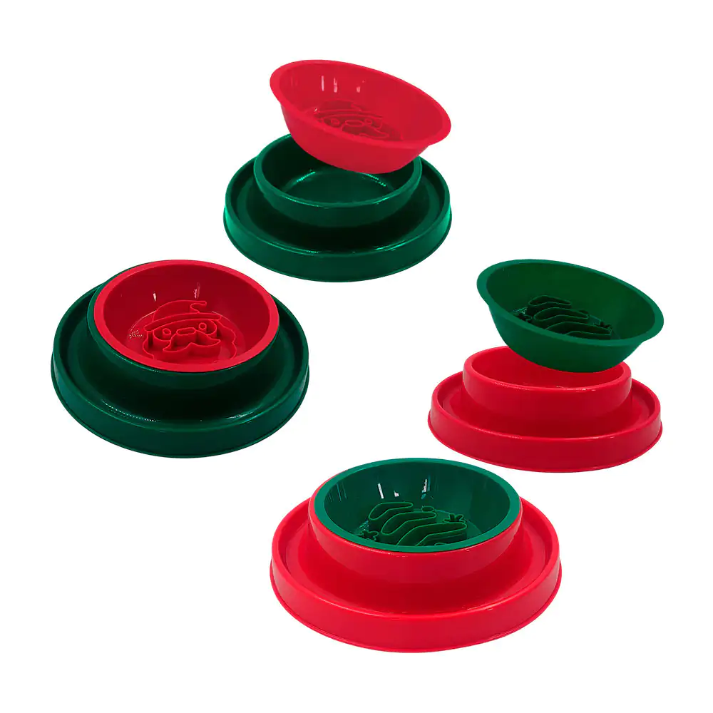 Plato anti asfixia desmontable entrenador, decoración de navideña , variedad de colores y diseño