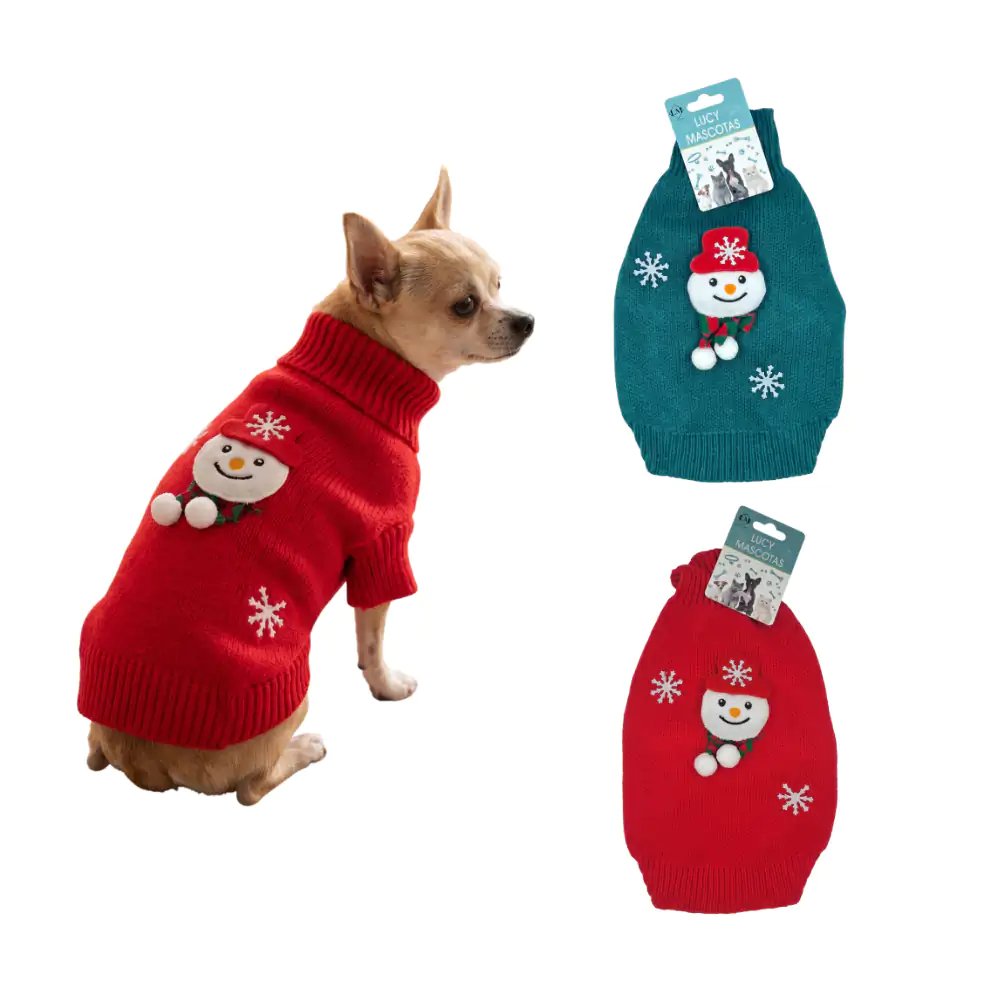 Suéter afelpado para mascota con estampado navideño, variedad de tall…