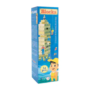 Juego de mesa con 54 bloques de madera tipo torre de colores + 1 dado…