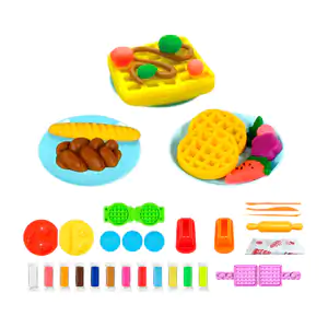 Kit de plastilina infantil con moldes para hacer panaderia y wafles +…