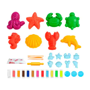 Kit de plastilina infantil con moldes de animales marinos + accesorio…