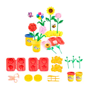 Kit de plastilina infantil con moldes de flores y macetas + accesorio…