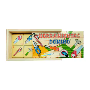 Juego de mesa tipo dominó con estuche y fichas de madera temática de …