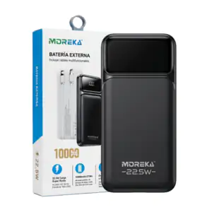 Power bank moreka 10000mah, 22.5w pantalla led + cables multifuncion…