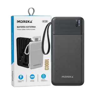 Power bank moreka 10000mah para múltiples dispositivos de carga + cab…