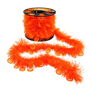 Escarcha en color naranja con diseño de calabazas y tematíca de hallo…