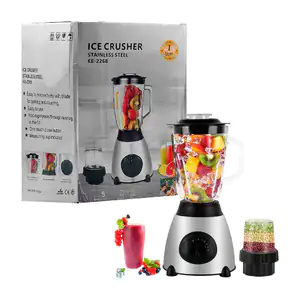 Kit 2 en 1 con licuadora eléctrica de 5 velocidades con vaso de vidri…