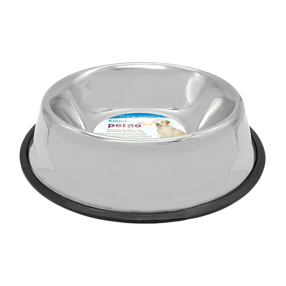 Plato para mascotas de acero inoxidable konning de 26cm, antideslizan…