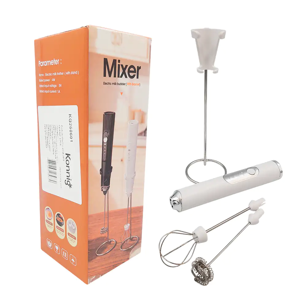 Batidor - espumador eléctrico recargable konnig con 2 cabezales, variedad de colores / kg260601
