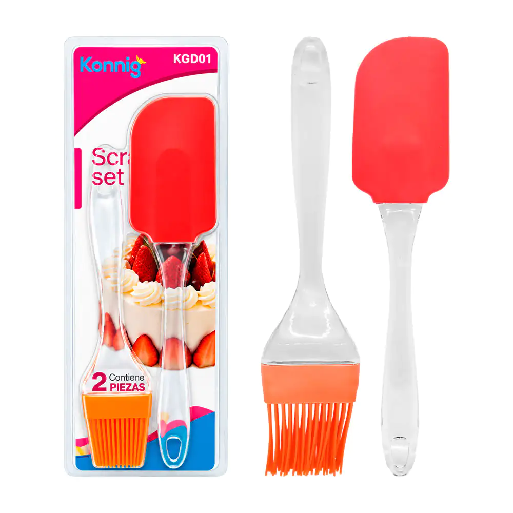 Paquete con 2 utensilios, pala y mini escoba konning para decorar pastel 