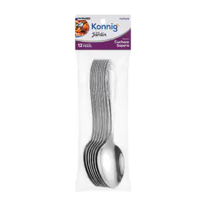 Paquete de 12 cucharas metálicas de acero inoxidable / konnig / kspk08