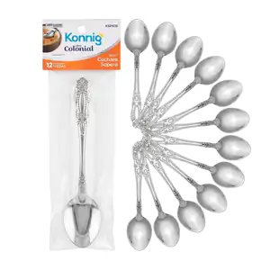Paquete con 12 cucharas soperas konning con diseño colonial