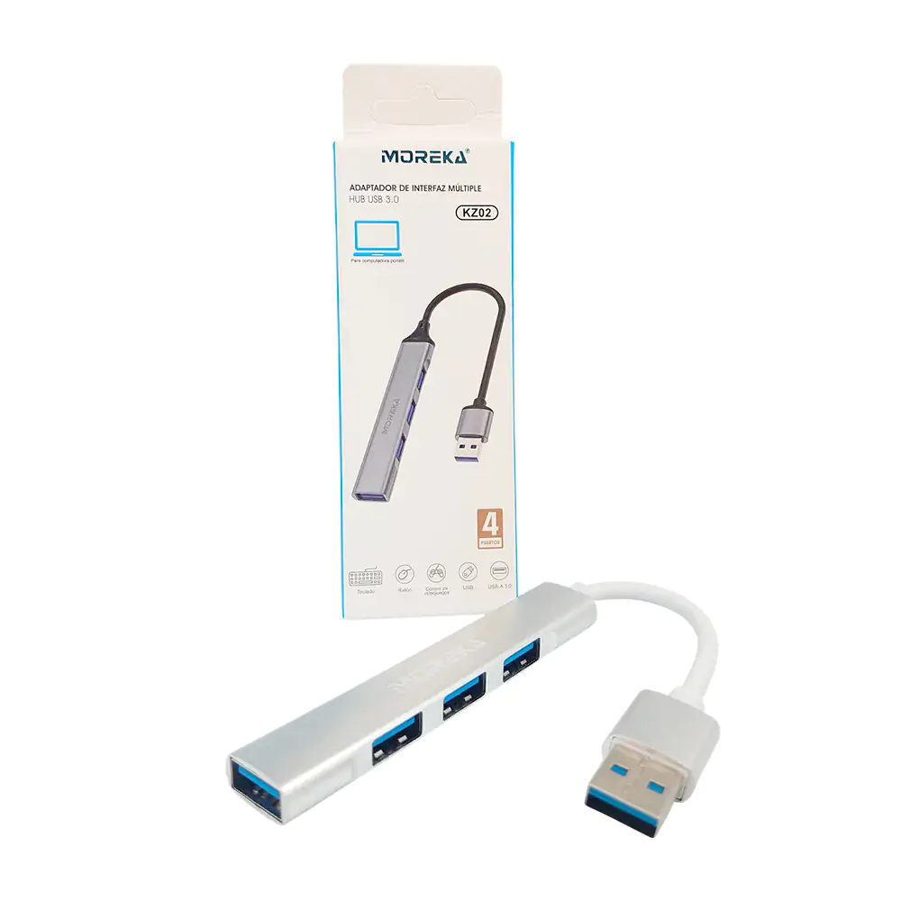 Adaptador de interfaz múltiple usb 3.0 moreka,  de 4 puertos de alta …