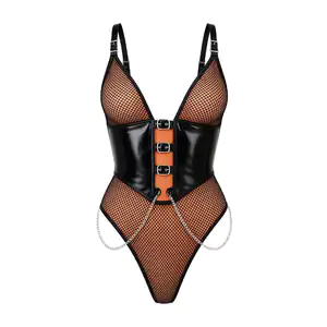 Lenceria disfraz tipo body con detalle de malla y hebillas, variedad …