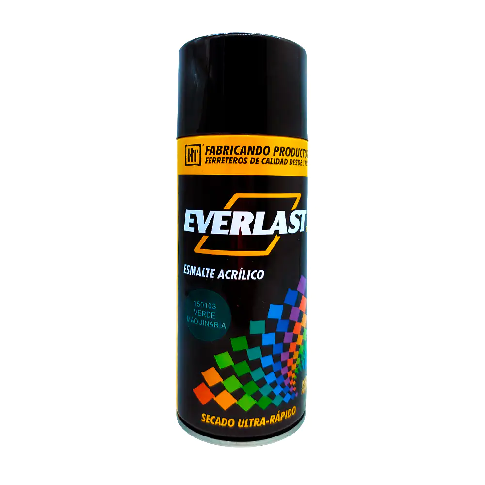 Pintura esmalte acrílico en aerosol everlast color verde maquinaria, 400ml